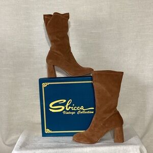 Sbicca Noelani Corduroy Mid-calf Women boots 7 1/2 Tan